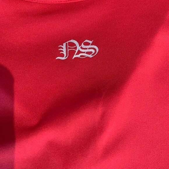 Golf or tennis shirt, women's, classic sleeveless polo, red wht, AS? brand, Sz L - Picture 3 of 15